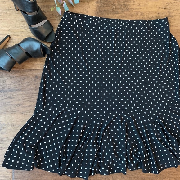 Chaps Dresses & Skirts - Chaps Black & White Polka Dot Skirt